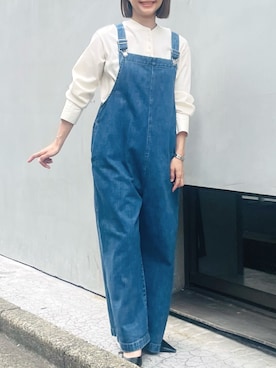 「大人可愛い、シンプル」｜「アイテム（オールインワン・サロペット）」を使った、san🦔さん（レディース・158cm）の夏コーディネート