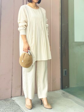 「ナチュラルスタイル」｜「アイテム（キャップ）」を使った、san🦔さん（レディース・158cm）の夏コーディネート