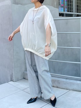 「アイテム（ネックレス）」を使った、san🦔さん（レディース・158cm）の夏コーディネート