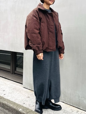 「アイテム（ナイロンジャケット）」を使った、san🦔さん（レディース・158cm）の冬コーディネート