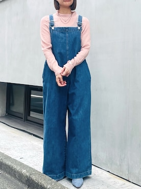 「大人可愛い、シンプル」｜「アイテム（オールインワン・サロペット）」を使った、san🦔さん（レディース・158cm）の夏コーディネート