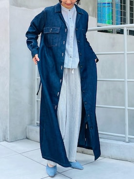 「アイテム（シャツワンピース）」を使った、san🦔さん（レディース・158cm）の夏コーディネート