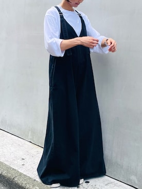 「パンツスタイル」｜「アイテム（オールインワン・サロペット）」を使った、san🦔さん（レディース・158cm）の夏コーディネート
