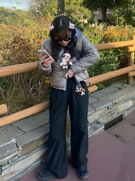 「アイテム（ボディバッグ/ウエストポーチ）」を使った、nanacoさん（レディース・158cm）の冬コーディネート