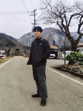 「FRED PERRY（フレッドペリー）のアイテム」を使った、m.Asさん（メンズ・173cm）の春コーディネート