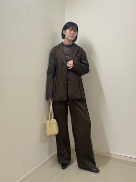 「アイテム（その他アウター、ブラウン系）」を使った、Yuuri さん（レディース・157cm）の冬コーディネート