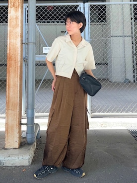 「サテンパンツ」｜Yuuri さん（レディース・157cm）の夏コーディネート