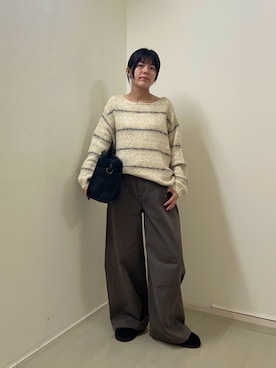 「アイテム（ボストンバッグ）」を使った、Yuuri さん（レディース・157cm）の秋コーディネート