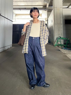 「アイテム（ボストンバッグ）」を使った、Yuuri さん（レディース・157cm）の秋コーディネート