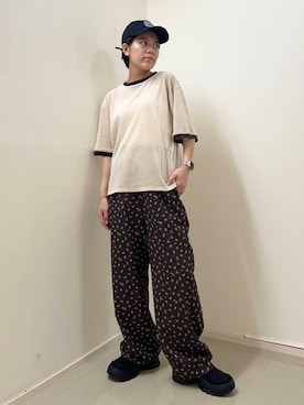「フラワープリント」｜Yuuri さん（レディース・157cm）の夏コーディネート