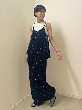 「アイテム（タンクトップ）」を使った、Yuuri さん（レディース・157cm）の夏コーディネート