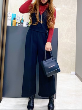 「韓国コーデ」｜「アイテム（オールインワン・サロペット）」を使った、L I S Aさん（レディース・165cm）の春コーディネート