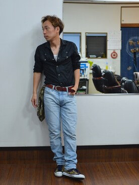 「April77(エイプリルセブンティセブン)のアイテム」を使った、かみゆうひらのさん(メンズ・170cm)の春コーディネート