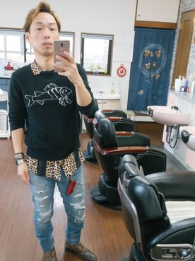 かみゆうひらのさん(メンズ・170cm)の冬コーディネート