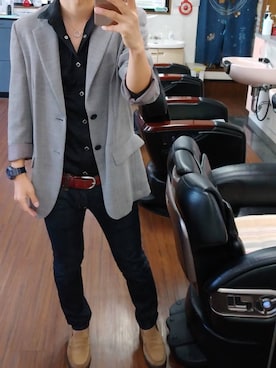 かみゆうひらのさん(メンズ・170cm)の冬コーディネート