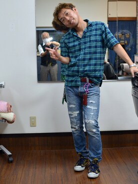 かみゆうひらのさん(メンズ・170cm)の春コーディネート