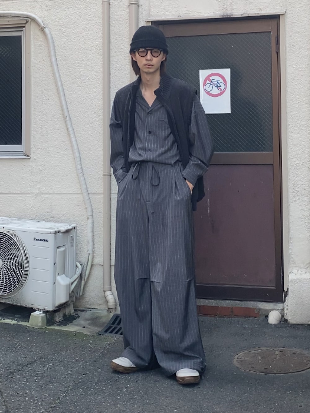 CAMPHOR WOOD ブラックオーバーオール S