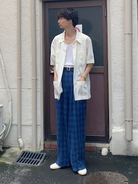 「ITTI（イッチ）のアイテム」を使った、Ayumiさん（メンズ・178cm）の夏コーディネート