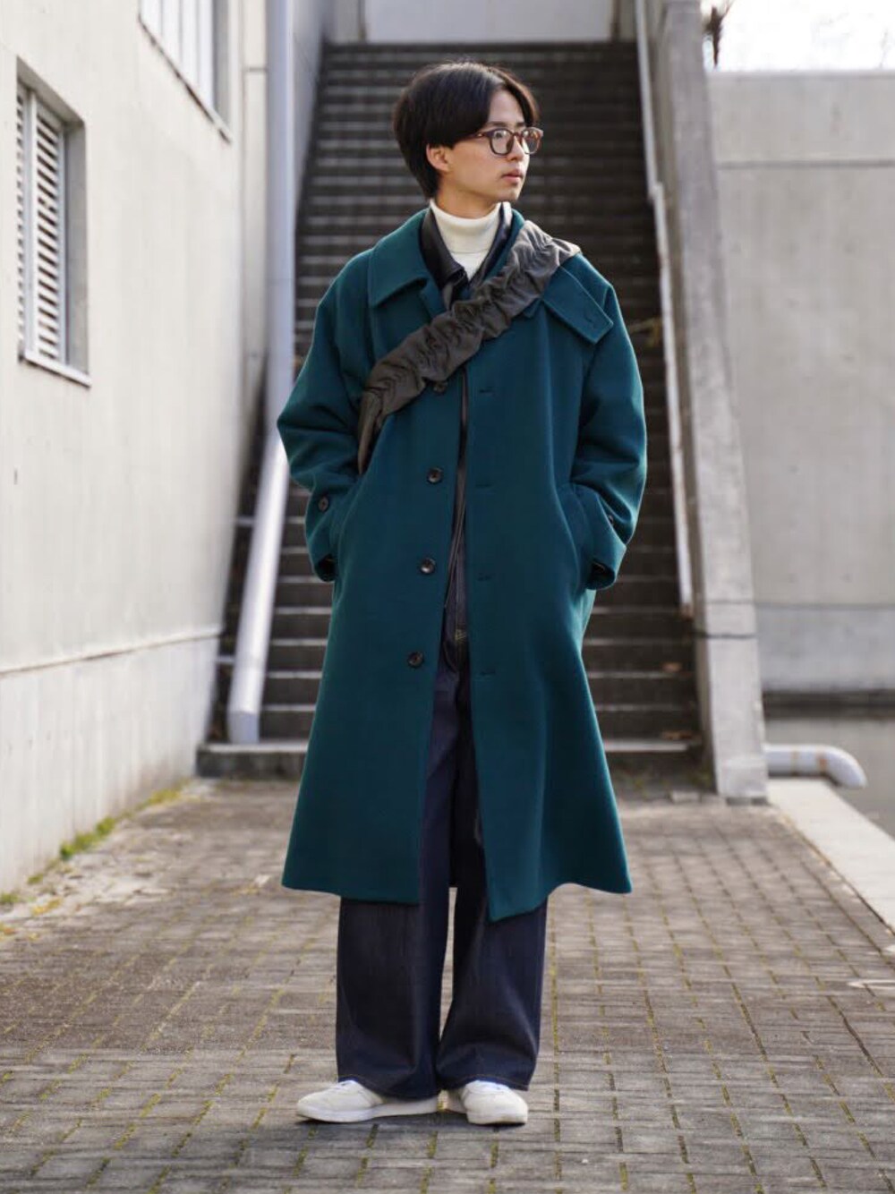 SUBLATIONS ステンカラーコート 青