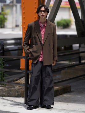 「OTO（オト）のアイテム」を使った、Ayumiさん（メンズ・178cm）の夏コーディネート