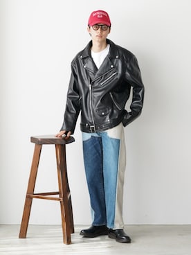 「KHOKI（コッキ）のアイテム（パンツ）」を使った、Ayumiさん（メンズ・178cm）の春コーディネート