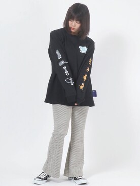 「袖プリント」｜「アイテム（その他）」を使った、Salong hameu  Womenさん（レディース・165cm）の秋コーディネート