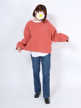 「Wrangler」｜「アイテム（スウェット）」を使った、Salong hameu  Womenさん（レディース・157cm）の冬コーディネート