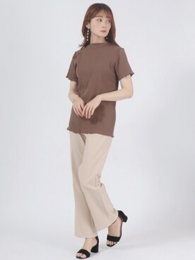 「リブT」｜「アイテム（その他）」を使った、Salong hameu  Womenさん（レディース・157cm）の夏コーディネート