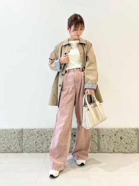 「アイテム（ステンカラーコート）」を使った、かなみさん（レディース・160cm）の秋コーディネート