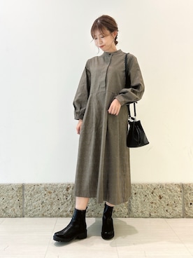 「URBAN RESEARCH DOORS（アーバンリサーチドアーズ）のトラックソールブーツ（ブーツ）」を使った、かなみさん（レディース・160cm）の秋コーディネート