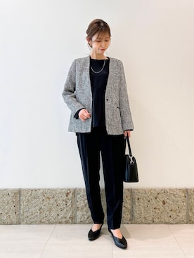 「アイテム（セットアップ）」を使った、かなみさん（レディース・160cm）の冬コーディネート