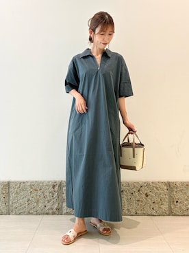 「FORK&SPOON（フォークアンドスプーン）のアイテム（ワンピース）」を使った、かなみさん（レディース・160cm）の夏コーディネート