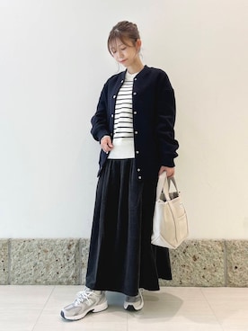 「アイテム（スタジャン）」を使った、かなみさん（レディース・160cm）の秋コーディネート
