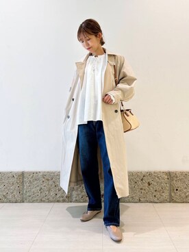「ナチュラル×イエベ春」｜「アイテム（ジャケット/アウター）」を使った、かなみさん（レディース・160cm）の冬コーディネート
