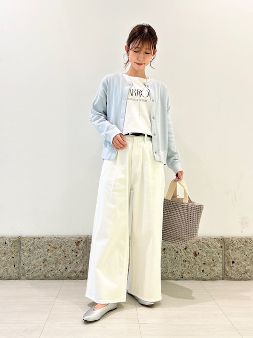 ストラ新品⭐️26年新作洗える❗️袖口リボンシャツセルロースブラウスカーディガン w closet（ダブルクローゼット）の「レースパイピングシャツ