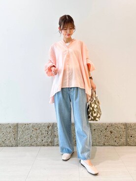 「URBAN RESEARCH DOORS（アーバンリサーチドアーズ）のコットンボイルギャザーブラウス（シャツ/ブラウス）」を使った、かなみさん（レディース・160cm）の春コーディネート