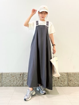 「FORK&SPOON（フォークアンドスプーン）のアイテム（ワンピース）」を使った、かなみさん（レディース・160cm）の夏コーディネート