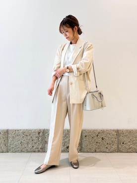 「春のジャケットスタイル」｜「アイテム（アクセサリー）」を使った、かなみさん（レディース・160cm）の春コーディネート