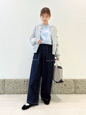 「アイテム（トートバッグ）」を使った、かなみさん（レディース・160cm）の秋コーディネート