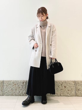 「URBAN RESEARCH DOORS（アーバンリサーチドアーズ）のウールリバーテーラードコート（その他アウター）」を使った、かなみさん（レディース・160cm）の秋コーディネート
