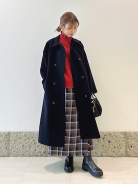 「URBAN RESEARCH DOORS（アーバンリサーチドアーズ）のタートルネックニット（ニット/セーター）」を使った、かなみさん（レディース・160cm）の冬コーディネート