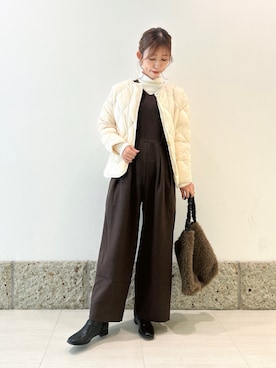 「URBAN RESEARCH DOORS（アーバンリサーチドアーズ）のソフトテレコタートルプルオーバー（Tシャツ/カットソー）」を使った、かなみさん（レディース・160cm）の秋コーディネート