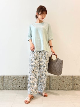 「柄物」｜かなみさん（レディース・160cm）の夏コーディネート