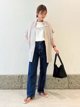 「アイテム（ハンドバッグ）」を使った、かなみさん（レディース・160cm）の夏コーディネート