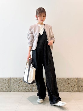 「FORK&SPOON（フォークアンドスプーン）のアイテム（オールインワン・サロペット）」を使った、かなみさん（レディース・160cm）の春コーディネート