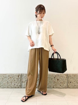 「ナチュラル×イエベ春」｜かなみさん（レディース・160cm）の夏コーディネート