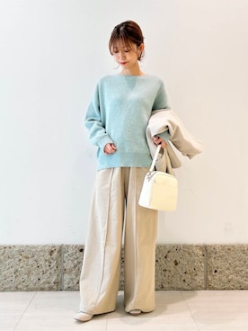 「アイテム（バレエシューズ、ブラウン系）」を使った、かなみさん（レディース・160cm）の冬コーディネート