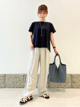 「骨格ナチュラル」｜かなみさん（レディース・160cm）の夏コーディネート