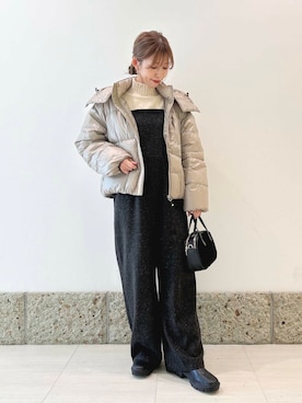 「URBAN RESEARCH DOORS（アーバンリサーチドアーズ）のタートルネックニット（ニット/セーター）」を使った、かなみさん（レディース・160cm）の冬コーディネート