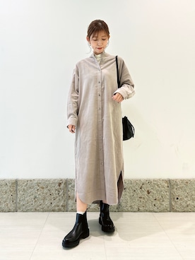 「URBAN RESEARCH DOORS(アーバンリサーチドアーズ)のアイテム(ワンピース)」を使った、かなみさん(レディース・160cm)の秋コーディネート
